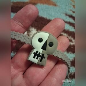 Gray Skull Bracelet In Rubber